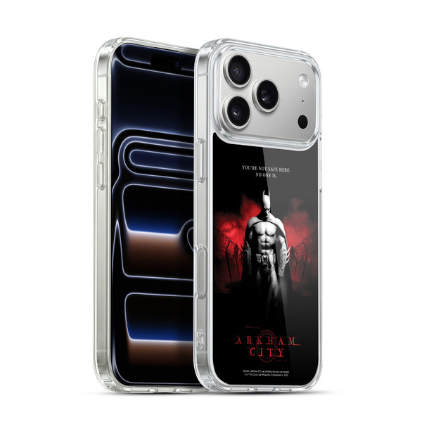 Batman Arkham City Graphics Batman Not Safe Here Soft Gel Case for Apple iPhone 17 Pro Max