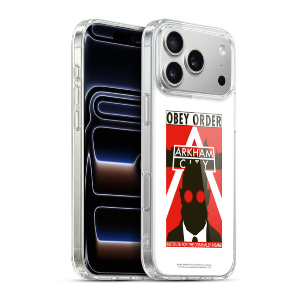 Batman Arkham City Graphics Hugo Strange Obey Order Soft Gel Case for Apple iPhone 17 Pro Max