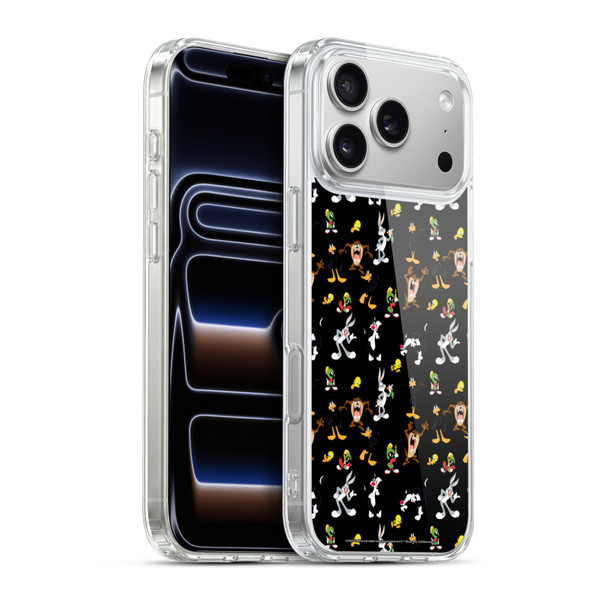 Looney Tunes Patterns Black Soft Gel Case for Apple iPhone 17 Pro Max