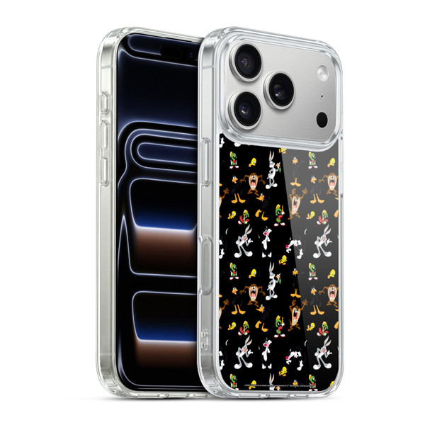 Looney Tunes Patterns Black Soft Gel Case for Apple iPhone 17 Pro