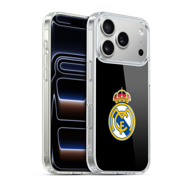 Real Madrid CF Origin Plain Logo Black Soft Gel Case for Apple iPhone 17 Pro
