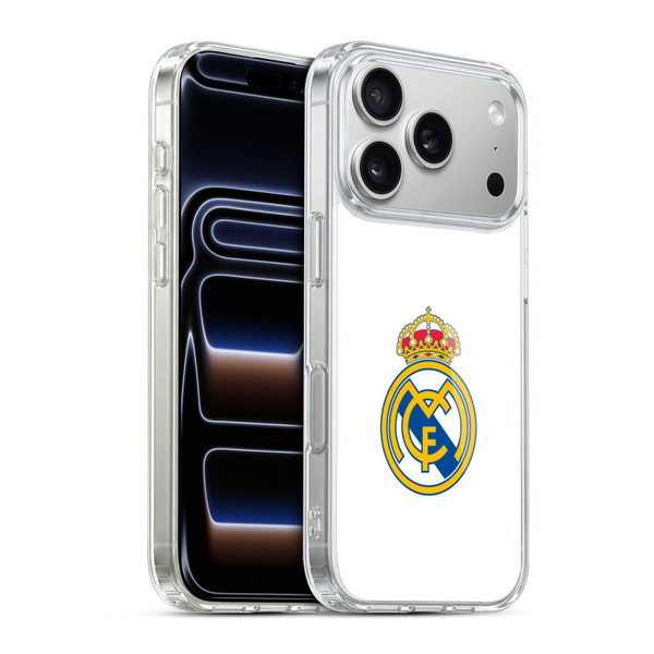 Real Madrid CF Origin Plain Logo White Soft Gel Case for Apple iPhone 17 Pro