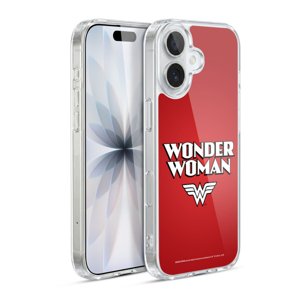 Wonder Woman DC Comics Logos Text Soft Gel Case for Apple iPhone 17