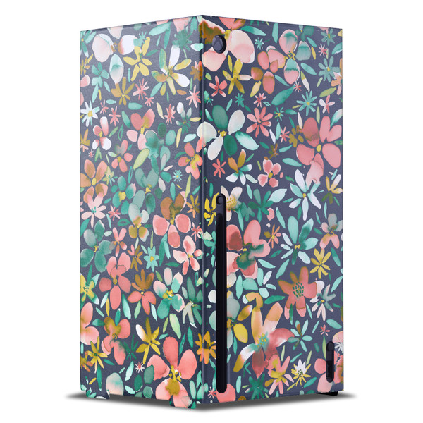 Ninola Assorted Colourful Petals Green Game Console Wrap Case Cover for Microsoft Xbox Series X