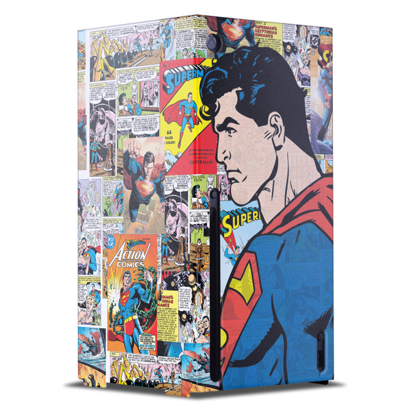 Superman DC Comics Logos And Comic Book Character Collage Game Console Wrap Case Cover for Microsoft Xbox Series X