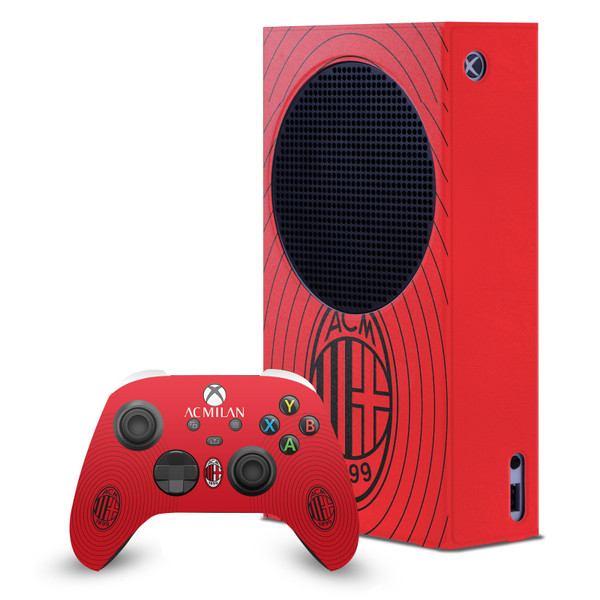 AC Milan Art Red And Black Game Console Wrap and Game Controller Skin Bundle for Microsoft Series S Console & Controller