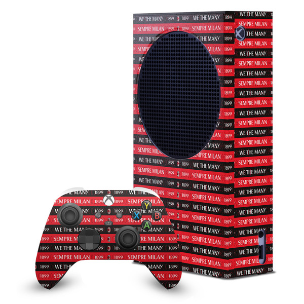 AC Milan Art Milan 1899 Game Console Wrap and Game Controller Skin Bundle for Microsoft Series S Console & Controller