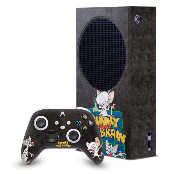 Animaniacs Graphic Art Pinky And The Brain Game Console Wrap and Game Controller Skin Bundle for Microsoft Series S Console & Controller