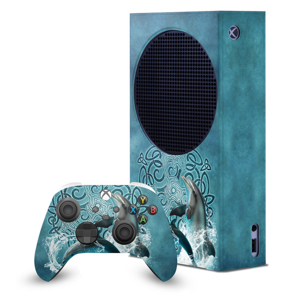 Brigid Ashwood Art Mix Dolphin Game Console Wrap and Game Controller Skin Bundle for Microsoft Series S Console & Controller