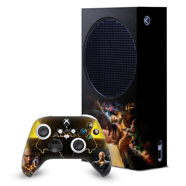 Black Adam Graphic Art Poster Game Console Wrap and Game Controller Skin Bundle for Microsoft Series S Console & Controller