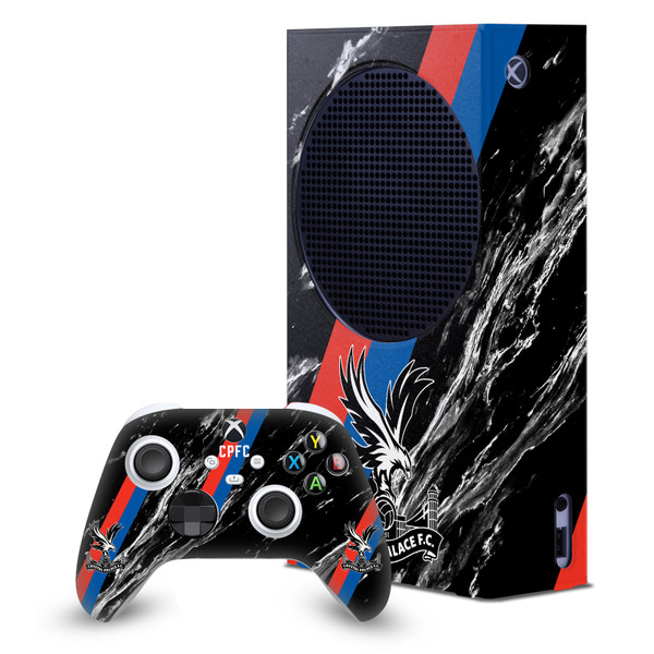 Crystal Palace FC Logo Art Black Marble Game Console Wrap and Game Controller Skin Bundle for Microsoft Series S Console & Controller