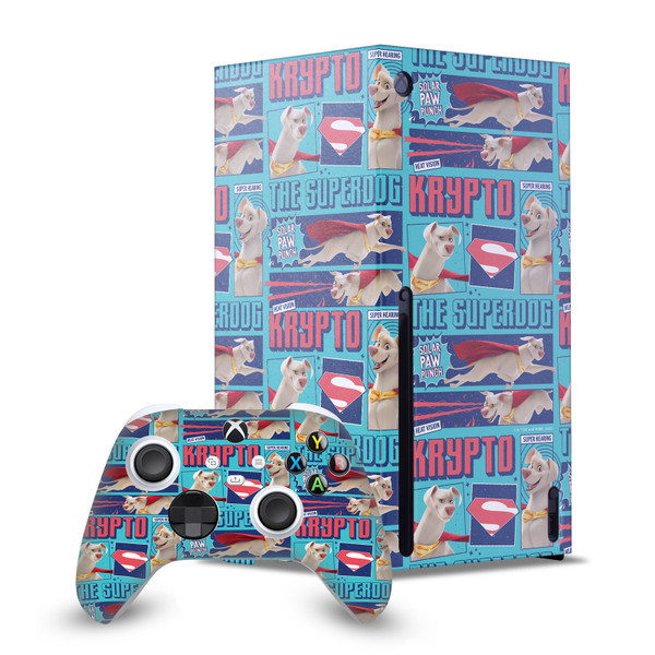 DC League Of Super Pets Graphics Krypto The Superdog Game Console Wrap and Game Controller Skin Bundle for Microsoft Series X Console & Controller