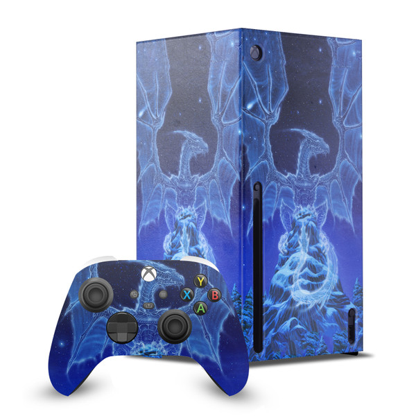 Ed Beard Jr Dragons Winter Spirit Game Console Wrap and Game Controller Skin Bundle for Microsoft Series X Console & Controller