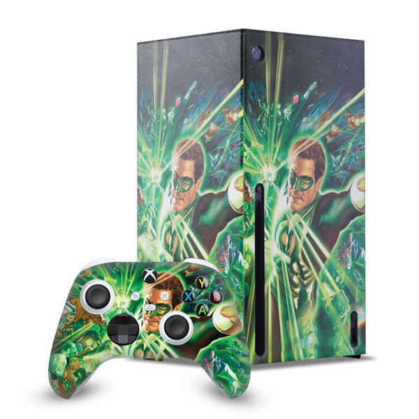 Green Lantern DC Comics Comic Book Covers Corps Game Console Wrap and Game Controller Skin Bundle for Microsoft Series X Console & Controller