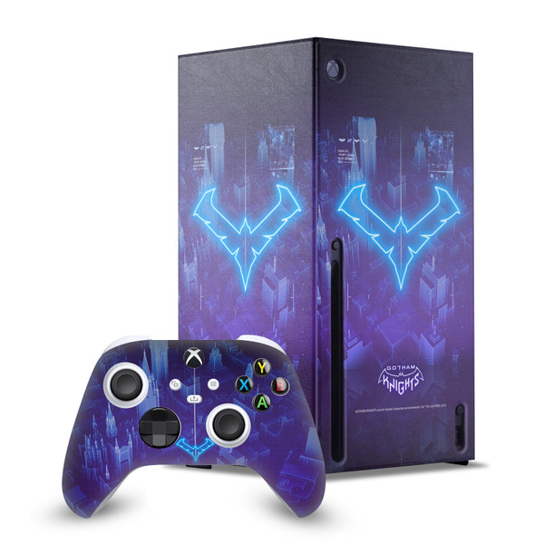 Gotham Knights Character Art Nightwing Game Console Wrap and Game Controller Skin Bundle for Microsoft Series X Console & Controller