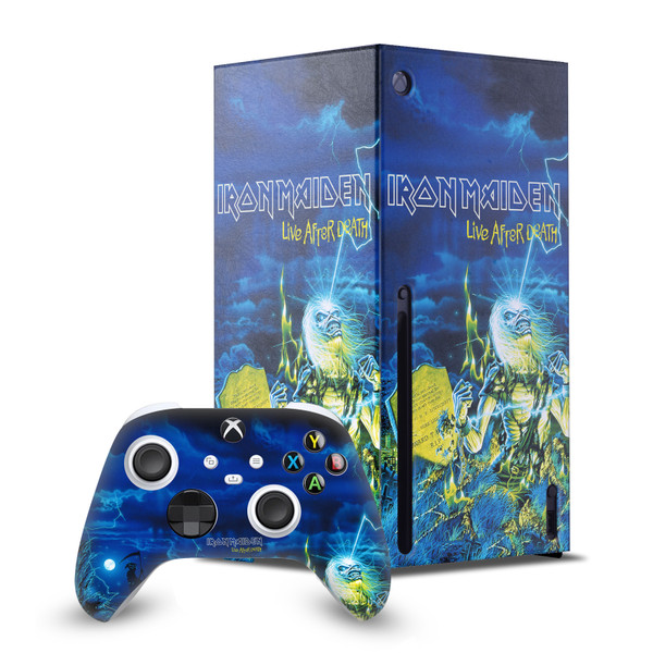 Iron Maiden Graphic Art Live After Death Game Console Wrap and Game Controller Skin Bundle for Microsoft Series X Console & Controller