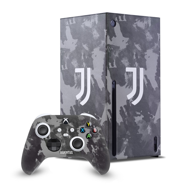 Juventus Football Club Art Monochrome Splatter Game Console Wrap and Game Controller Skin Bundle for Microsoft Series X Console & Controller