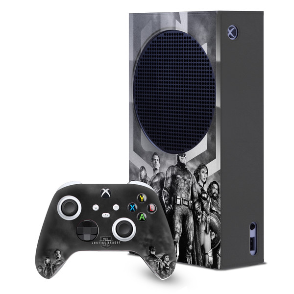 Zack Snyder's Justice League Snyder Cut Character Art Group Game Console Wrap and Game Controller Skin Bundle for Microsoft Series S Console & Controller