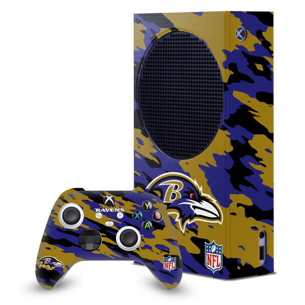 NFL Baltimore Ravens Camou Game Console Wrap and Game Controller Skin Bundle for Microsoft Series S Console & Controller