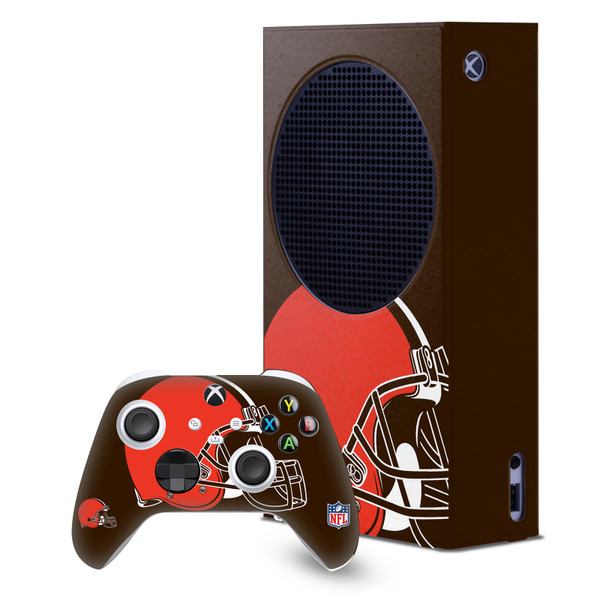 NFL Cleveland Browns Oversize Game Console Wrap and Game Controller Skin Bundle for Microsoft Series S Console & Controller