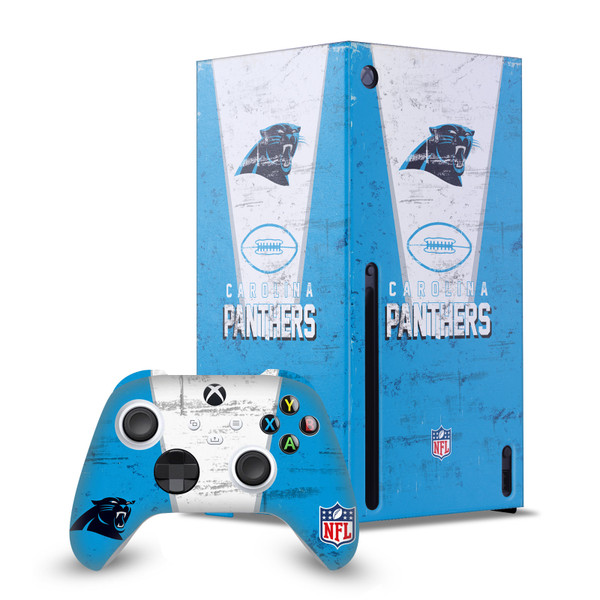 NFL Carolina Panthers Banner Game Console Wrap and Game Controller Skin Bundle for Microsoft Series X Console & Controller