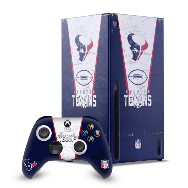 NFL Houston Texans Banner Game Console Wrap and Game Controller Skin Bundle for Microsoft Series X Console & Controller