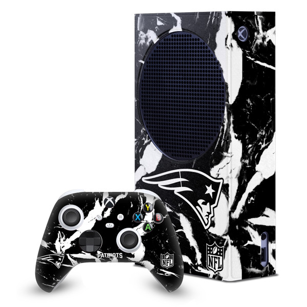 NFL New England Patriots Marble Game Console Wrap and Game Controller Skin Bundle for Microsoft Series S Console & Controller