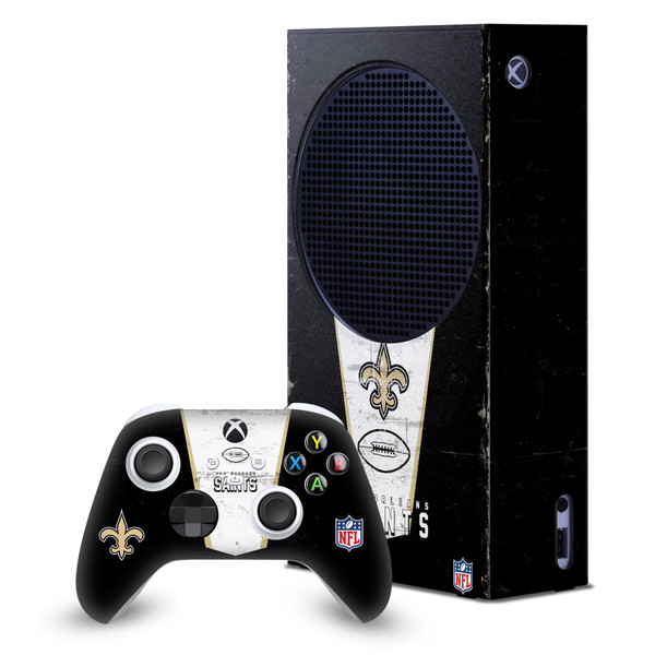 NFL New Orleans Saints Banner Game Console Wrap and Game Controller Skin Bundle for Microsoft Series S Console & Controller
