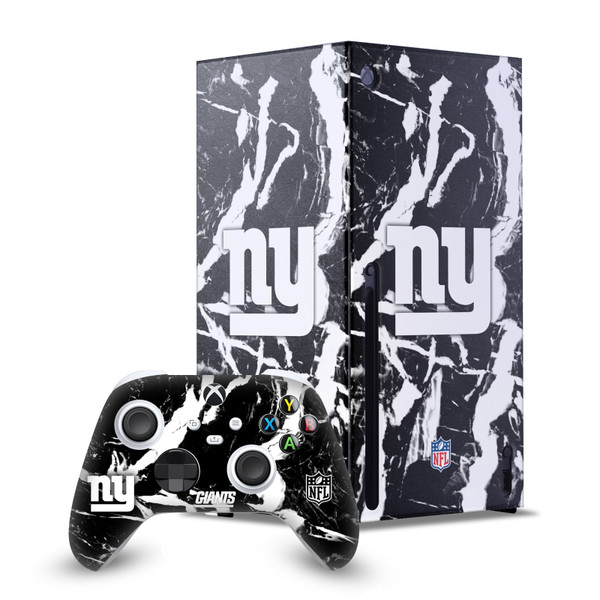 NFL New York Giants Marble Game Console Wrap and Game Controller Skin Bundle for Microsoft Series X Console & Controller
