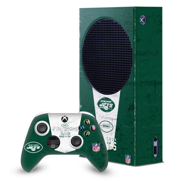 NFL New York Jets Banner Game Console Wrap and Game Controller Skin Bundle for Microsoft Series S Console & Controller