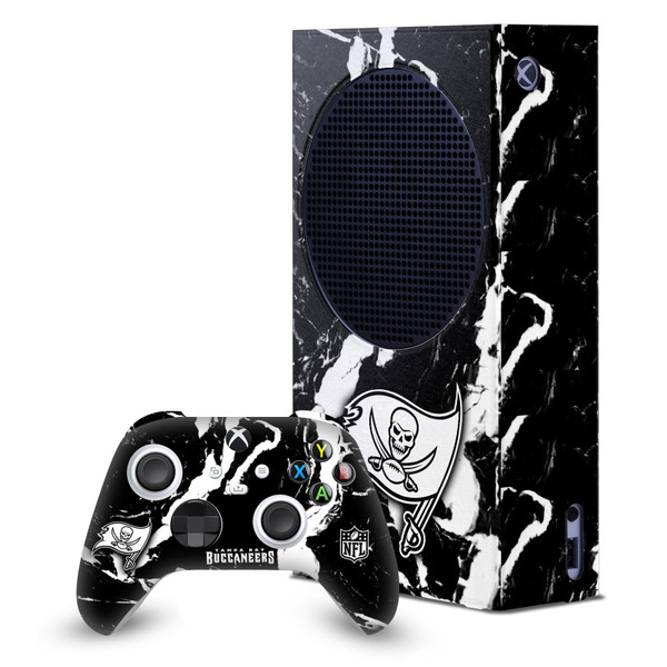 NFL Tampa Bay Buccaneers Marble Game Console Wrap and Game Controller Skin Bundle for Microsoft Series S Console & Controller
