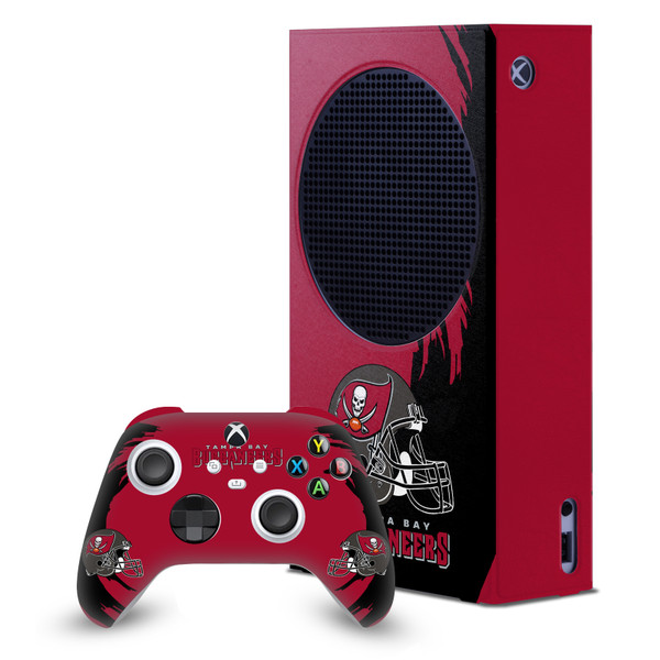 NFL Tampa Bay Buccaneers Sweep Stroke Game Console Wrap and Game Controller Skin Bundle for Microsoft Series S Console & Controller