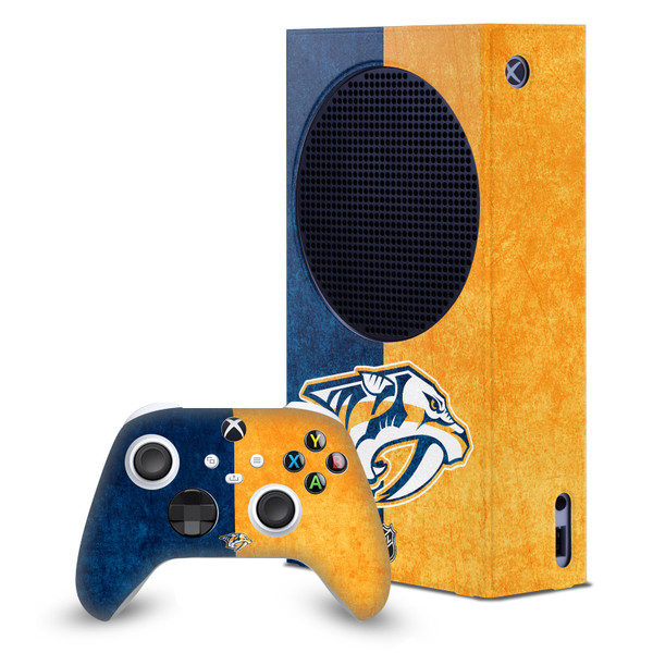 NHL Nashville Predators Half Distressed Game Console Wrap and Game Controller Skin Bundle for Microsoft Series S Console & Controller