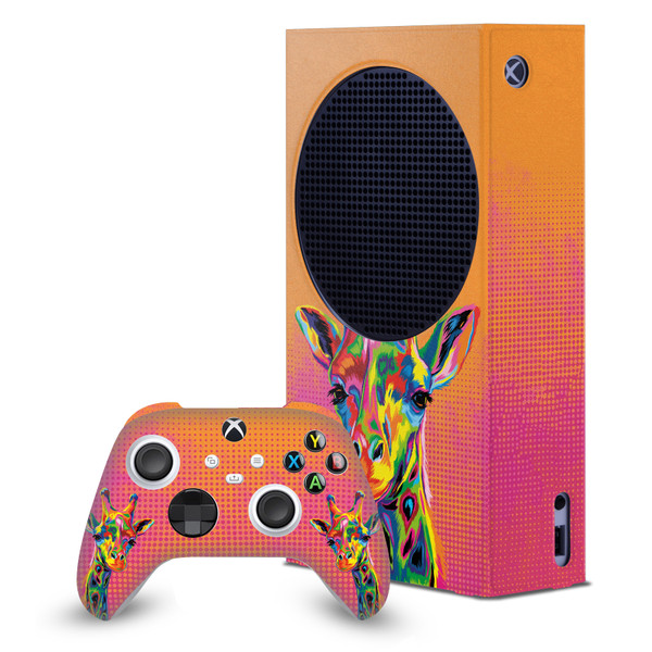 P.D. Moreno Animals II Giraffe Game Console Wrap and Game Controller Skin Bundle for Microsoft Series S Console & Controller