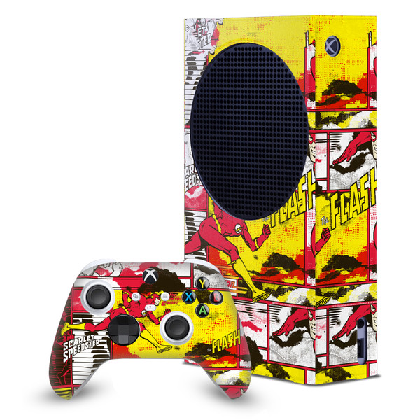 The Flash DC Comics Comic Book Art Panel Collage Game Console Wrap and Game Controller Skin Bundle for Microsoft Series S Console & Controller