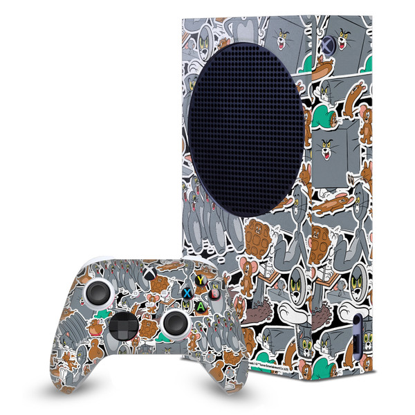Tom and Jerry Graphics Funny Art Sticker Collage Game Console Wrap and Game Controller Skin Bundle for Microsoft Series S Console & Controller