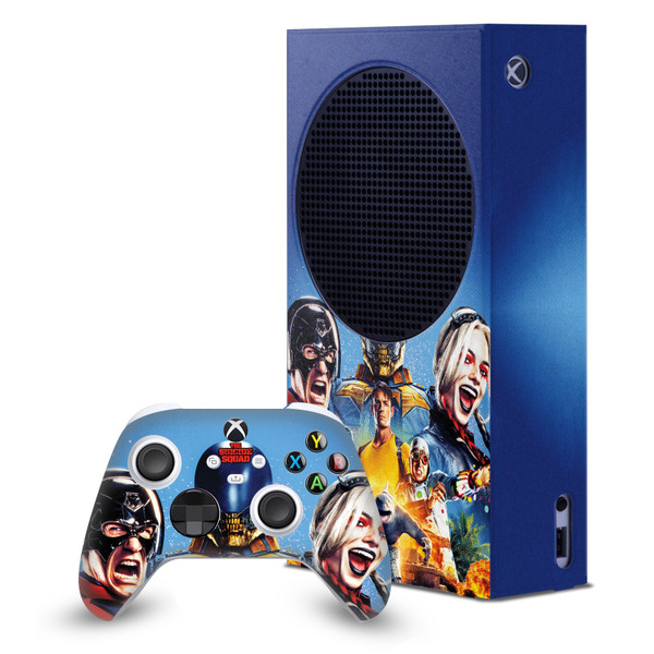 The Suicide Squad 2021 Character Poster Group Game Console Wrap and Game Controller Skin Bundle for Microsoft Series S Console & Controller