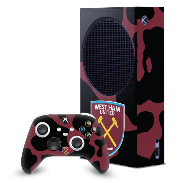 West Ham United FC Art Cow Print Game Console Wrap and Game Controller Skin Bundle for Microsoft Series S Console & Controller