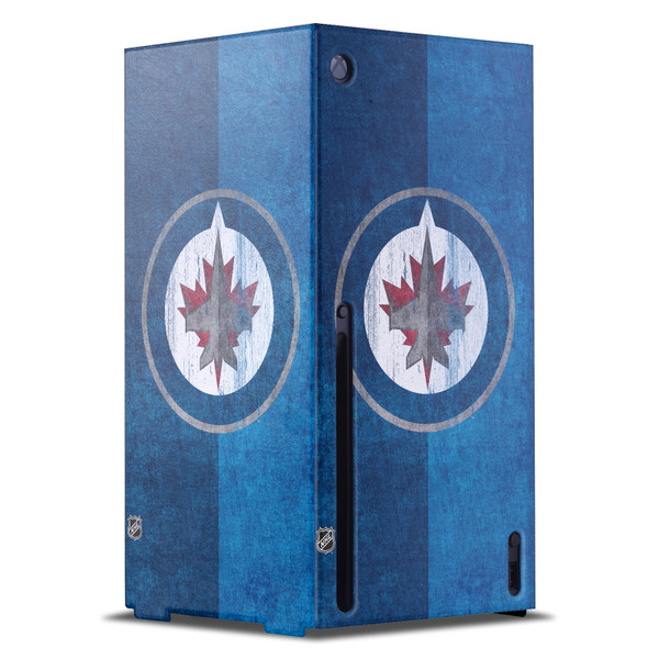 NHL Winnipeg Jets Half Distressed Game Console Wrap Case Cover for Microsoft Xbox Series X