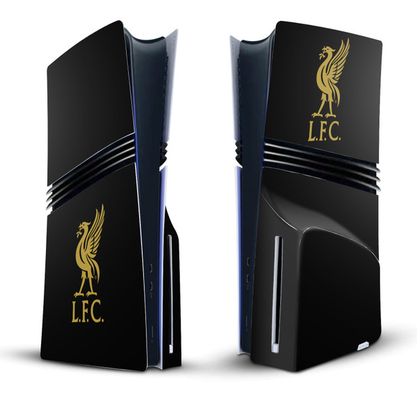 Liverpool Football Club Art Liver Bird Gold On Black Vinyl Sticker Skin Decal Cover for Sony PS5 Pro Disc Edition Console