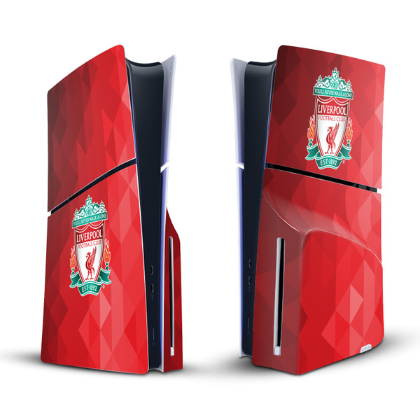 Liverpool Football Club Art Crest Red Geometric Vinyl Sticker Skin Decal Cover for Sony PS5 Slim Disc Edition Console