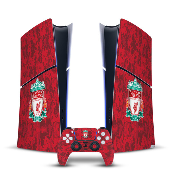 Liverpool Football Club Art Crest Red Camouflage Vinyl Sticker Skin Decal Cover for Sony PS5 Slim Digital Edition Bundle