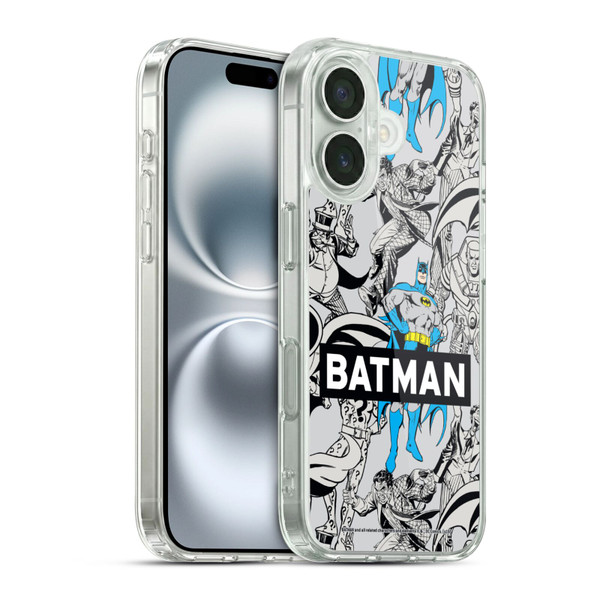 Batman DC Comics Vintage Fashion Patterns Soft Gel Case for Apple iPhone 16 & MagSafe