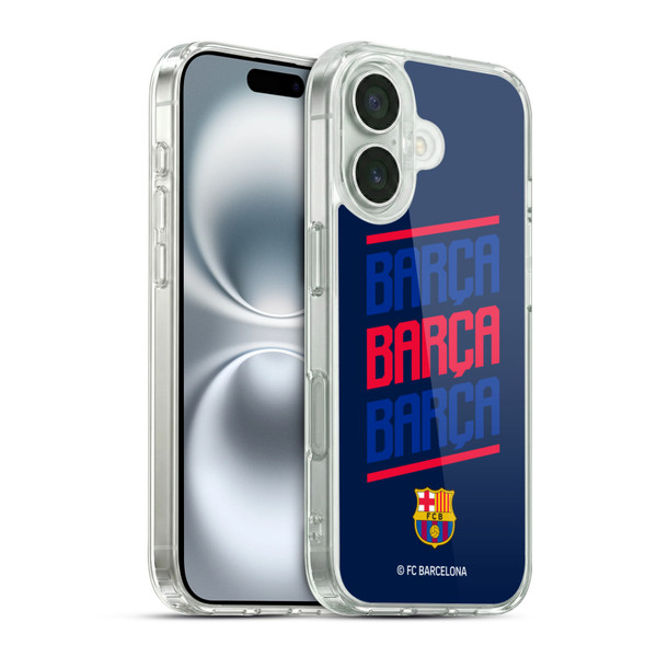 FC Barcelona Graphics Barca Type Soft Gel Case for Apple iPhone 16 & MagSafe