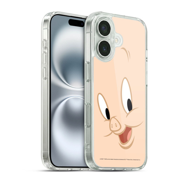 Looney Tunes Full Face Porky Pig Soft Gel Case for Apple iPhone 16 & MagSafe