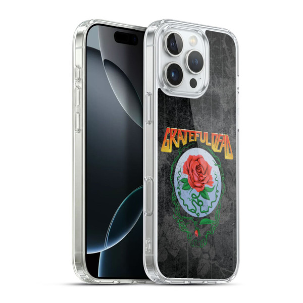 Grateful Dead Graphics Distressed Rose Soft Gel Case for Apple iPhone 16 Pro Max & MagSafe