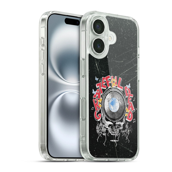 Grateful Dead Graphics Black Soft Gel Case for Apple iPhone 16 & MagSafe