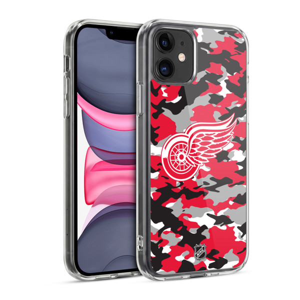 NHL Detroit Red Wings Camouflage Soft Gel Case for Apple iPhone 11