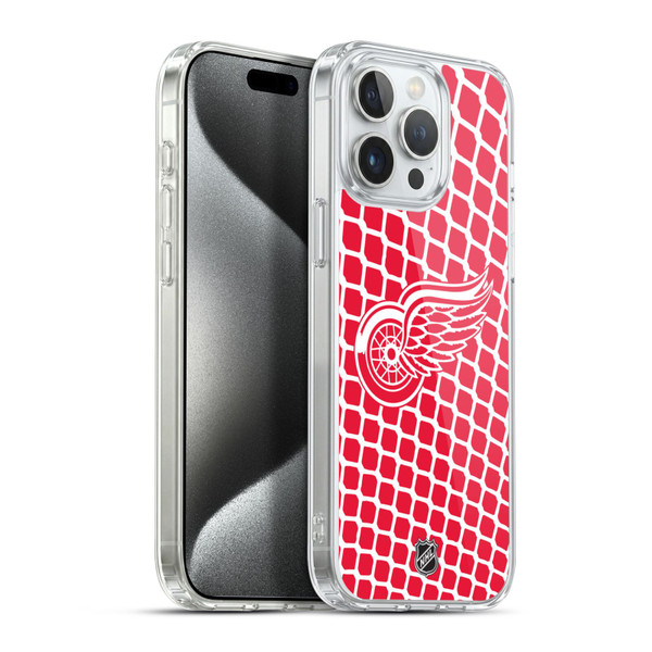 NHL Detroit Red Wings Net Pattern Soft Gel Case for Apple iPhone 15 Pro Max & MagSafe
