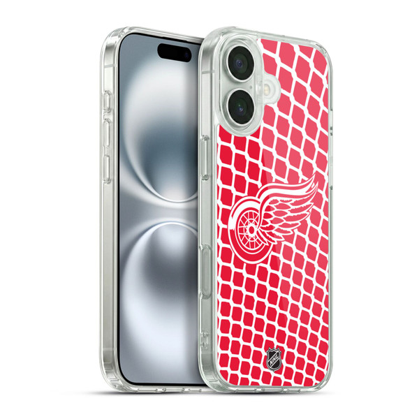 NHL Detroit Red Wings Net Pattern Soft Gel Case for Apple iPhone 16 Plus & MagSafe